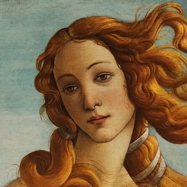 Botticellis Venus, erweckt — die gemälde-realistische Fassung — in Schleife