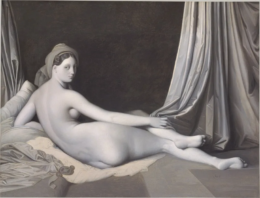 Jean-Auguste-Dominique Ingres: Odaliske in Grisaille, um 1824–1834