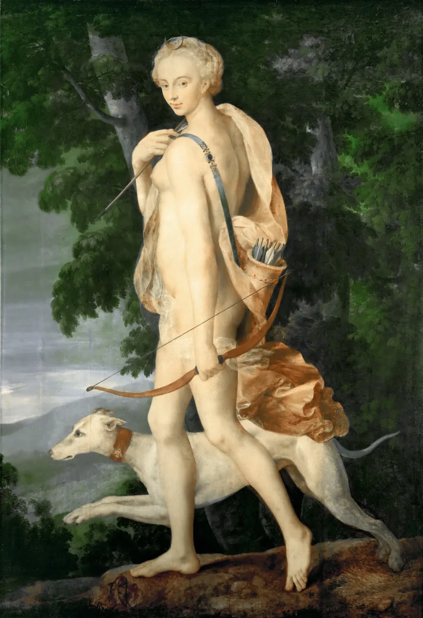 Schule von Fontainebleau: Diana als Jägerin, um 1550