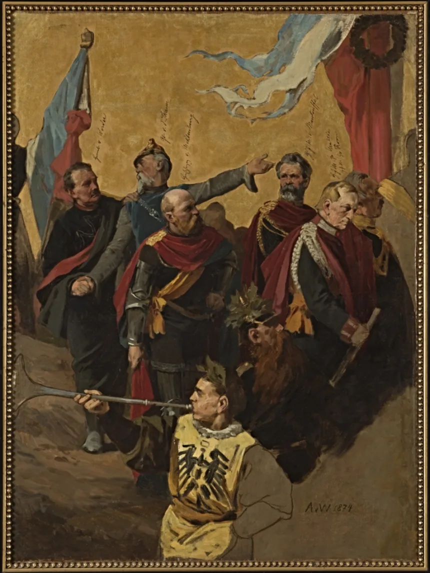 Anton von Werner, Kampf und Sieg, Ölskizze zum Fries der Siegessäule, 1874, Berlinische Galerie