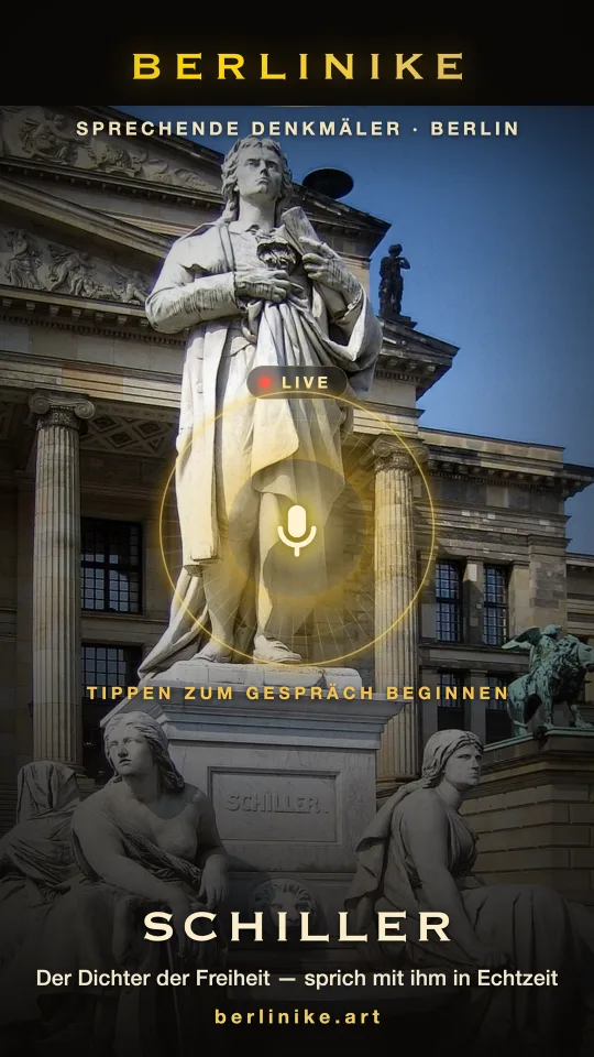 App view: live conversation with Schiller — Gendarmenmarkt